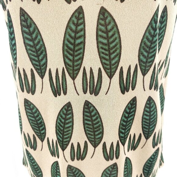 PEPALOVES NWT Leaves Print Knit Tank Top V-Neck Sleeveless Blouse LARGE - Picture 3 of 5